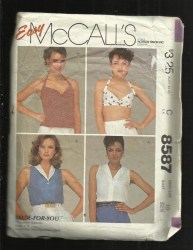 8587 MCC CUT-AWAY HALTER MIDRIFF COLLAR TOPS PATTERN 8